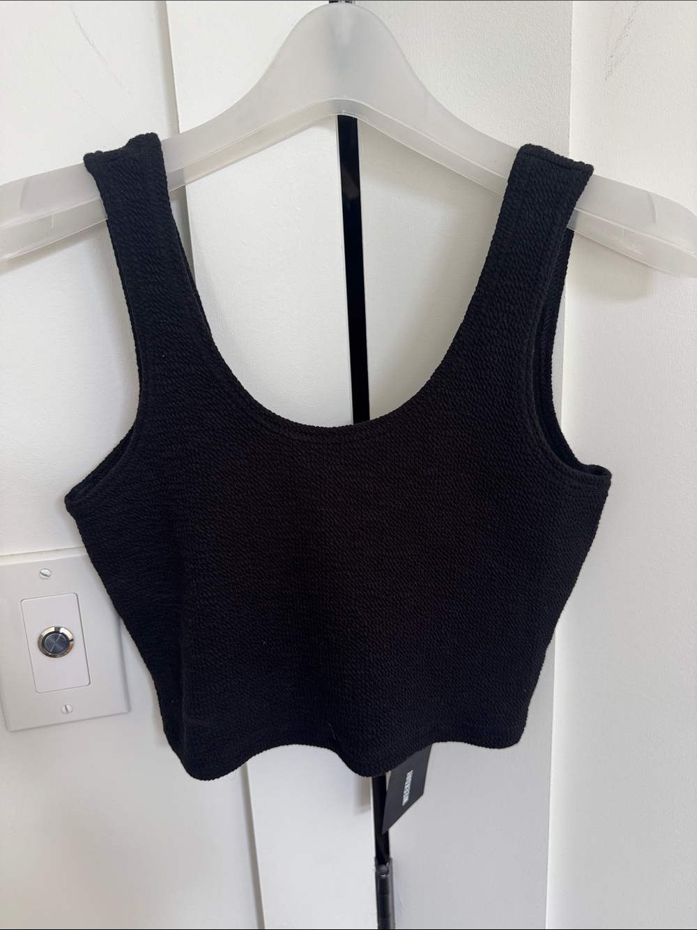 Weekday Black Elvira Crop Tank Top
